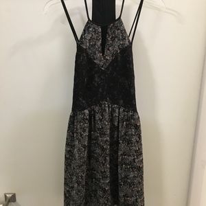 BCBGeneration Dresses - Black and Blue Floral Sun Dress BCBGeneration Dresses - Black and Blue Floral Sun Dress